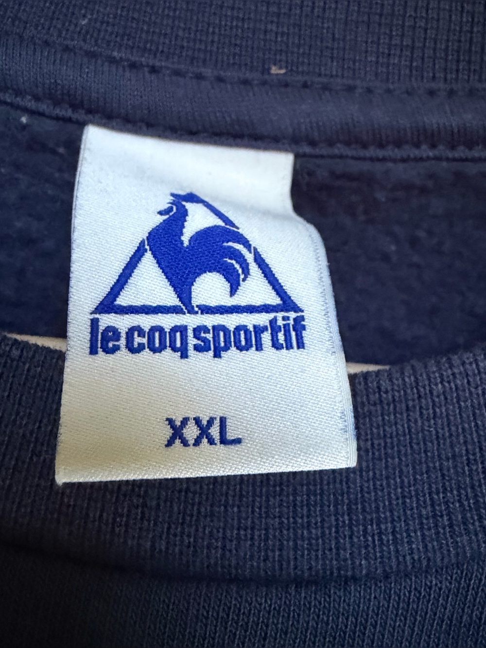 Le Coq Sportif Sweatshirt Crewneck Navy Green Size XXL Sportswear Preppy - Picture 4 of 8